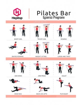 Portable Studio Pilates Jimnastik Egzersiz Çubuğu Pilates Squat Egzersiz Barı