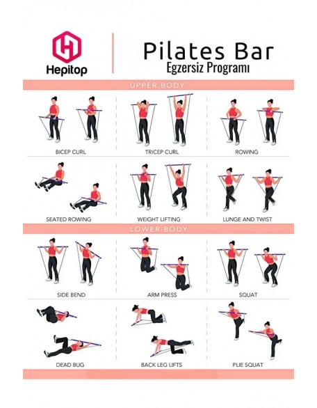 Portable Studio Pilates Jimnastik Egzersiz Çubuğu Pilates Squat Egzersiz Barı