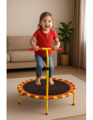 102 cm (40 inç) Katlanabilir Tutunmalı Trambolin – Çocuklar ve Yetişkinler İçin Güvenli Zıplama
