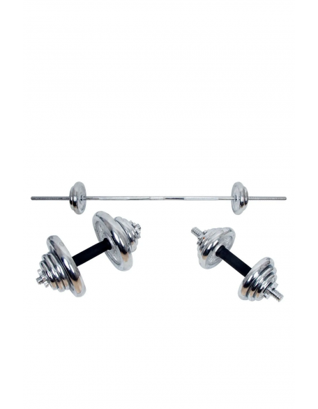 Çantalı Döküm Plaka Dambıl Seti 50 Kg Krom Dumbbell Set